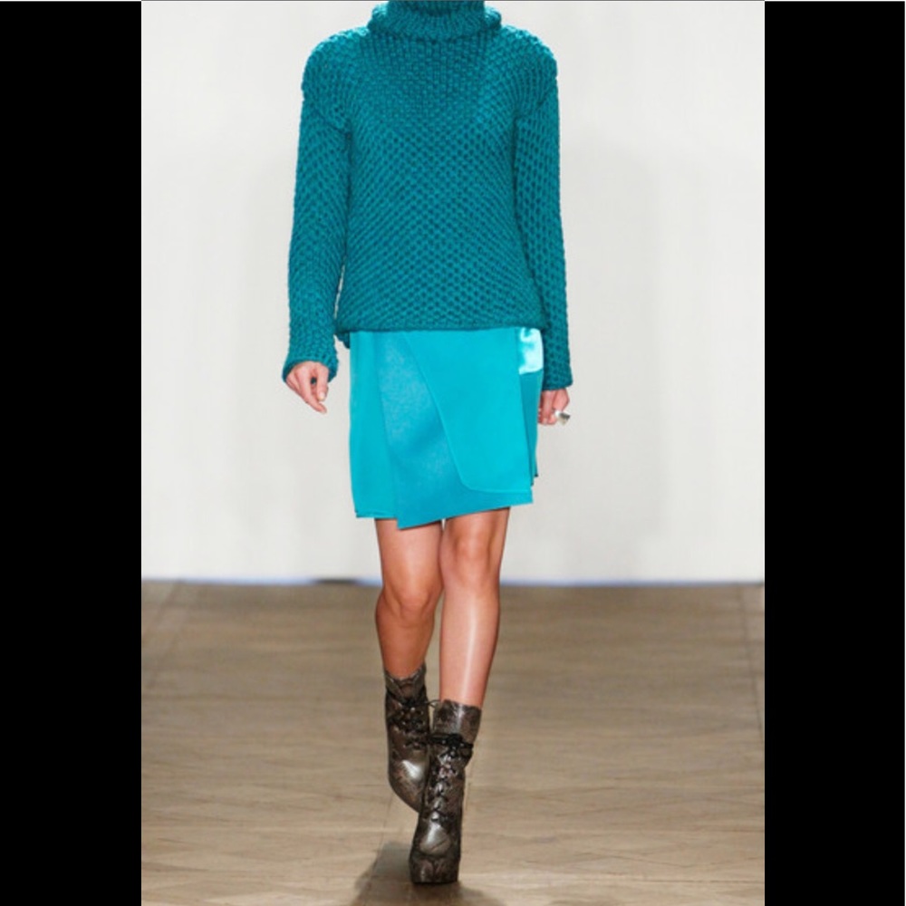 Reed Karkoff Runway Honeycomb Teal Sweater XS